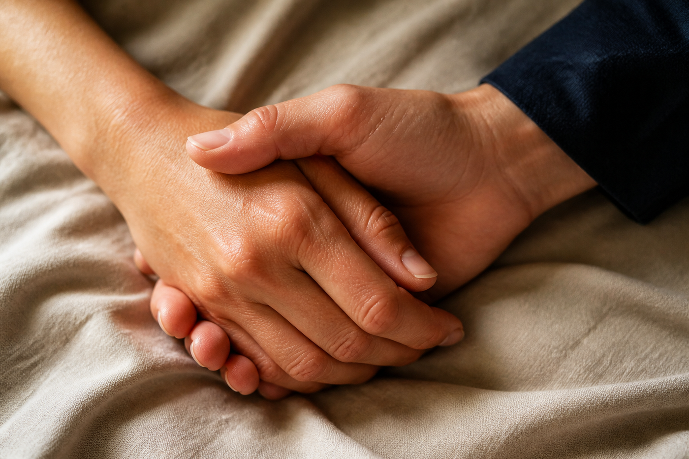 Adult hands with dry irritated skin